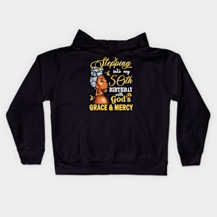 Stepping Into My 50th Birthday With God's Grace & Mercy Bday Kids Hoodie